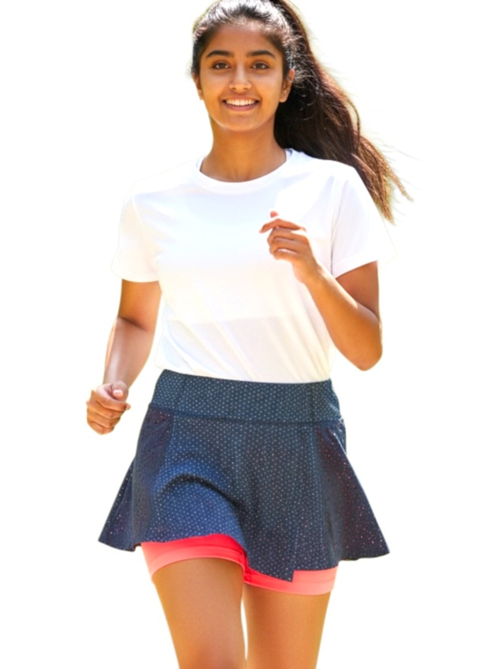 Joe Fresh Active Navy/Neon Pink Cut Out Side Athletic Skirt Skort (M)
